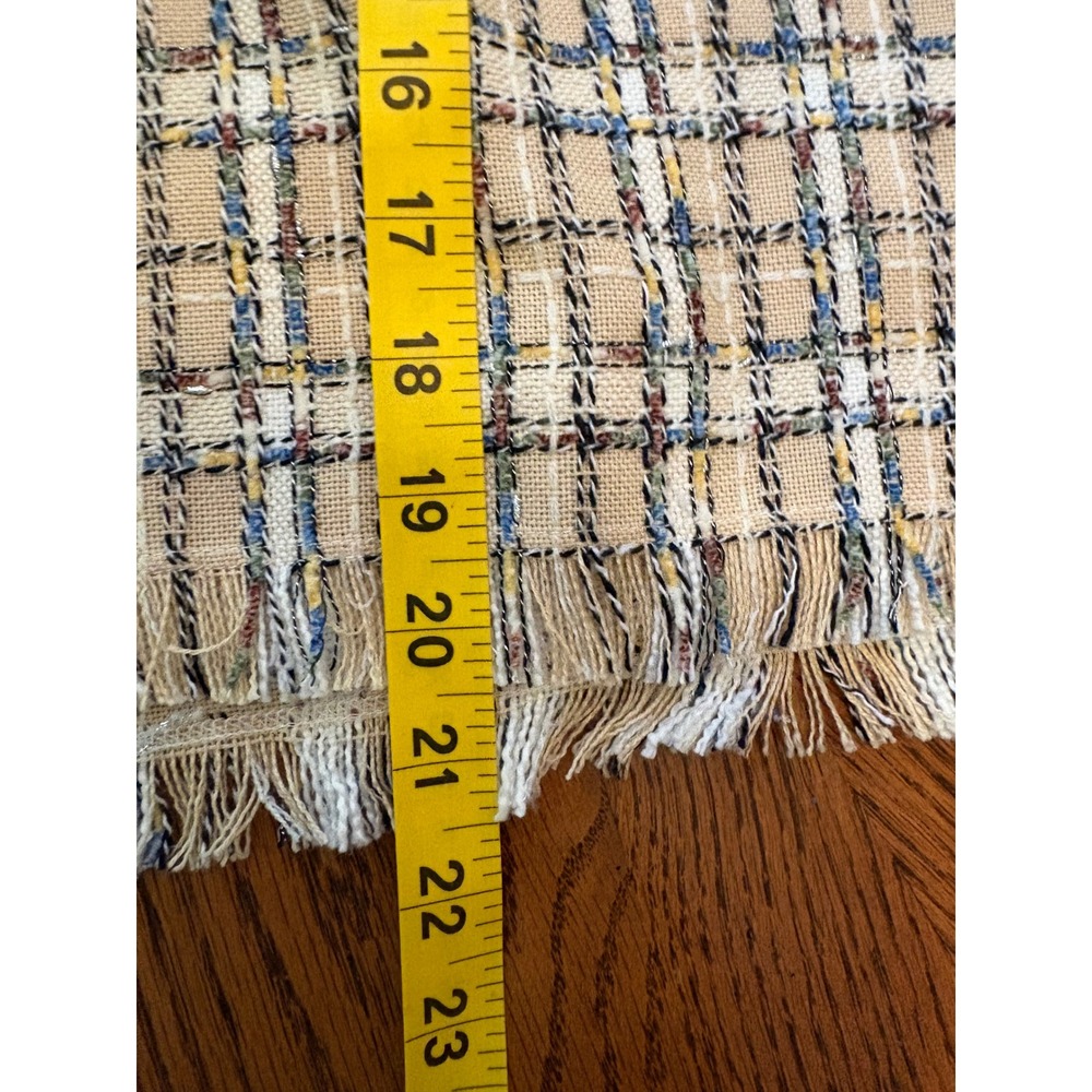 English Factory Tweed Plaid Peter Pan Collar Layered Top Tan Blue Multi Size L - Picture 3 of 8